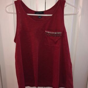 Red Tank Top with Pocket